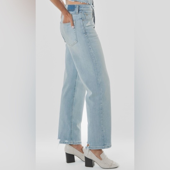 NWT Etica Tyler Vintage Straight Sz 27 Sea Foam Distressed - Picture 3 of 11